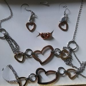 Rose Gold and Stainless Steel Heart set.